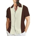 thumbnail image 1 of BOBOGOJP Chemise Boutonnée Homme Manches Courtes Ajustée Décontractée Formelle avec Poche, Rouge L, 1 of 4