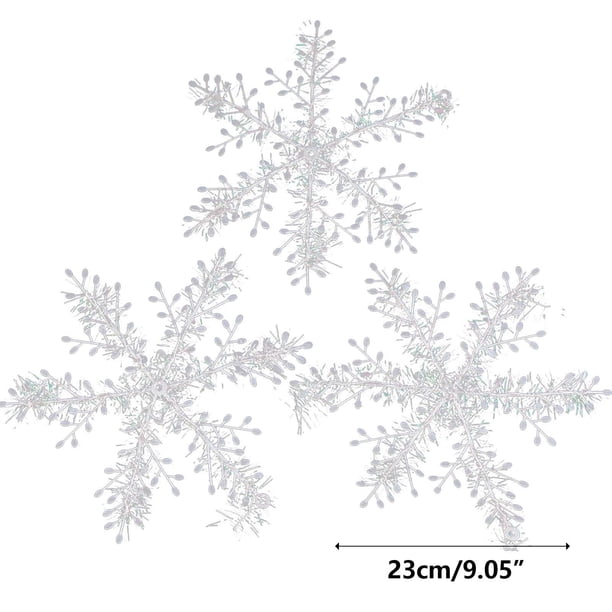Copo de Nieve Navideño, Cadena de Copos de Nieve, Decoración para Árbol de Navidad, Colgante, Copo de Nieve Navideño, Decoración Navideña