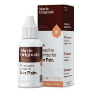Marie Originals Natural Ear Pain Drops: Essential Earache Pain Relief, Prevention, Organic Ache Treatment, Stop Swimmer's Ear Drops Homeopathic Oil Ear Care Products for Kids, Adults, Baby, Dog | 1oz