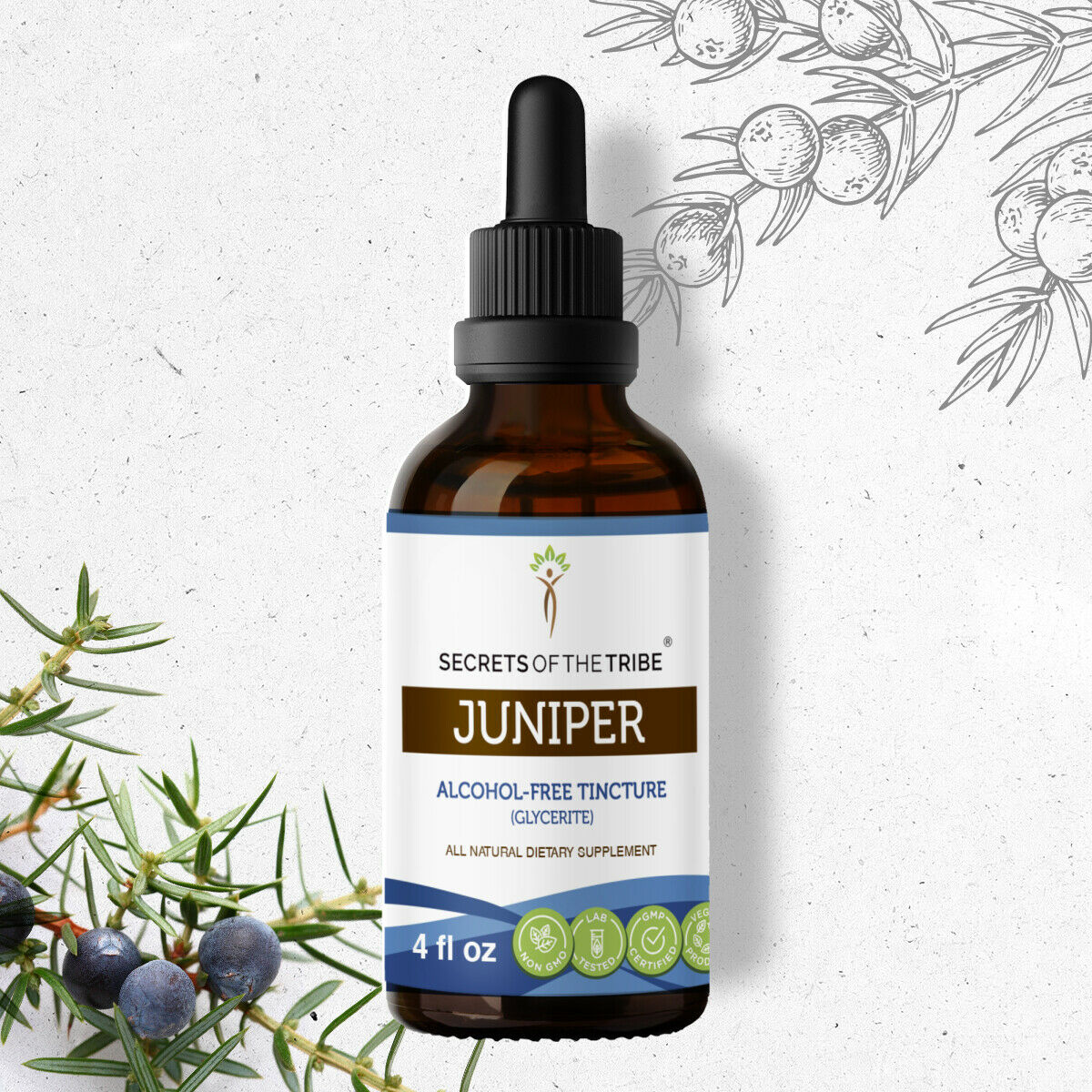 Juniper Tincture AlcoholFREE Extract, Organic Juniper Juniperus