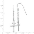 thumbnail image 3 of 14k White Gold Chain Drop Dangle Cross Shepherd Hook Earrings Religious, 3 of 7