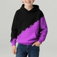 thumbnail image 4 of Xdegoge Hoodies for Boy Long Sleeve Hooded Sweatshirt Fashion Color Block Prints Pullovers Gifts for Teen Boys Size 4-14, 4 of 7