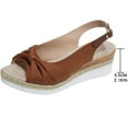 thumbnail image 5 of Viluyesy Womens Wedge Sandals, Bow Open Toe Wide Width Summer Slingback Dressy Shoes Brown, 5 of 7
