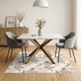 thumbnail image 3 of ODIKA 5'x7' Beige Cream Charcoal Geometric Diamond Washable Area Rug Modern Abstract Diagonal Grid Layout With Striped for Guest Room, Lounge, Apartment, Non-Slip Low Profile, Stain Resistant, 3 of 7