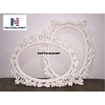 thumbnail image 2 of Vintage Oval Wall Frame Fancy Laser Cut White Carved Mirror Frame Wall Decor Prop, 2 of 2