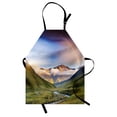 thumbnail image 1 of Landscape Apron Serene Meadow with Narrow Riverbed Mountains Rainbow Grass Clouds Mist at Daytime, Unisex Kitchen Bib Apron with Adjustable Neck for Cooking Baking Gardening, Multicolor, by Ambesonne, 1 of 3