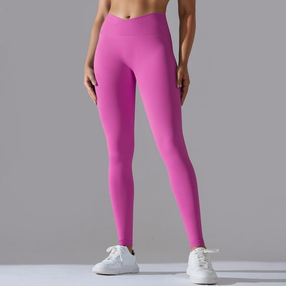 hcuribad Workout Leggings for Women Yoga Pants Women Sports Fitness Pants Women's High Bomb Dry Run Yoga Pants Tights Sensation Cropped Pants Hot Pink 2XL