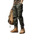 thumbnail image 2 of Men's Cargo Pants Straight Leg Functional Outdoor Casual Pants, Tactical Joggers for Hiking, Work and Adventure,Army Green,L, 2 of 5