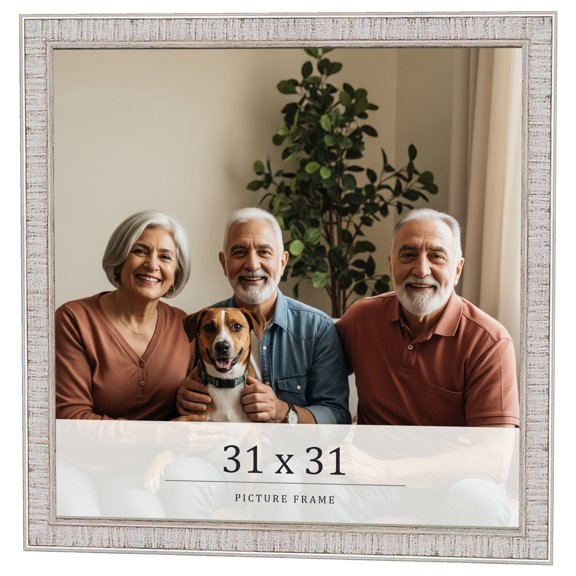 31x31 Frame White Real Wood Picture Frame Width 0.75 inches | Interior Frame Depth 0.5 inches |