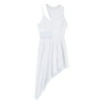 thumbnail image 5 of Doomiva Latin Dance Dress for Women Asymmetrical Rumba Samba Tango Practice Competition Costume White XXL, 5 of 7