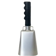 cowbell with stick rubber grip handle and built-in clapper - 10 steel - great for weddings, sport events, farm & rodeos, birthday parties, marching bands, and musical events - by katzco