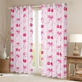 thumbnail image 2 of Feelyou Pink Bowknot Black Out Curtains, Cherry Stars Curtains Pack of 2 (42x63 Each), 2 of 6