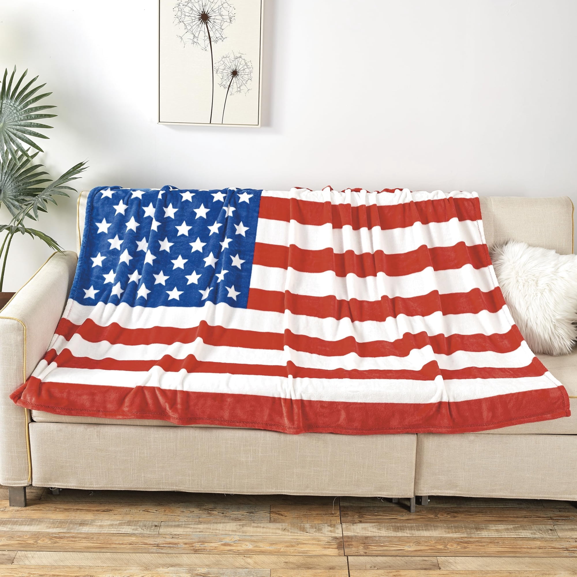 Faith, Hope, Love Home Décor Ultra Plush Oversized Throw Blanket (50" x 70") - American Flag