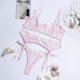 thumbnail image 2 of Gibobby Conjunto ropa interior mujer Conjunto de ropa interior de encaje para mujer, conjunto de ropa interior y ropa interior de encaje con correa(Rosa, CH), 2 of 5