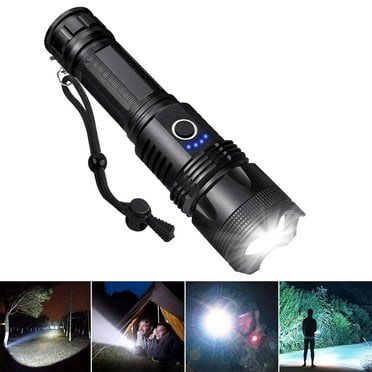 Powerful 100000 High Lumens Flashlight Rechargeable,Portable LED Lighting Waterproof Bright Tactical