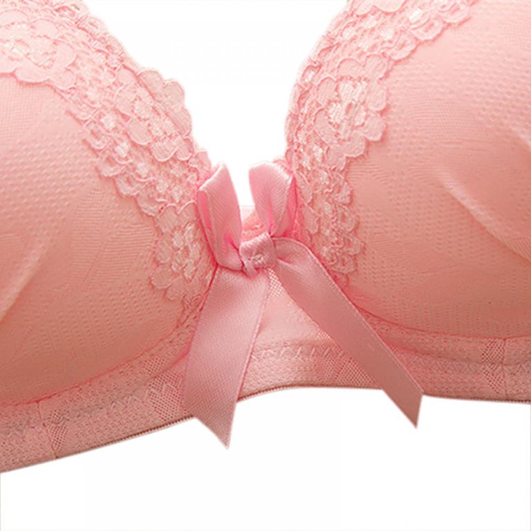 PARIFAIRY Pink Lingerie For Girls Plus Size 40-46C Bra No-padding Lace  Minimizer Bras Mid-rise Ultra Thin Brief 2XL-5XL Panty - AliExpress