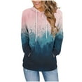 thumbnail image 2 of Ounisa Women's 2025 Fall Long Sleeve Hoodie Gradient Pullover Sweatshirt Lightweight Casual Tops Blouse, 2 of 6