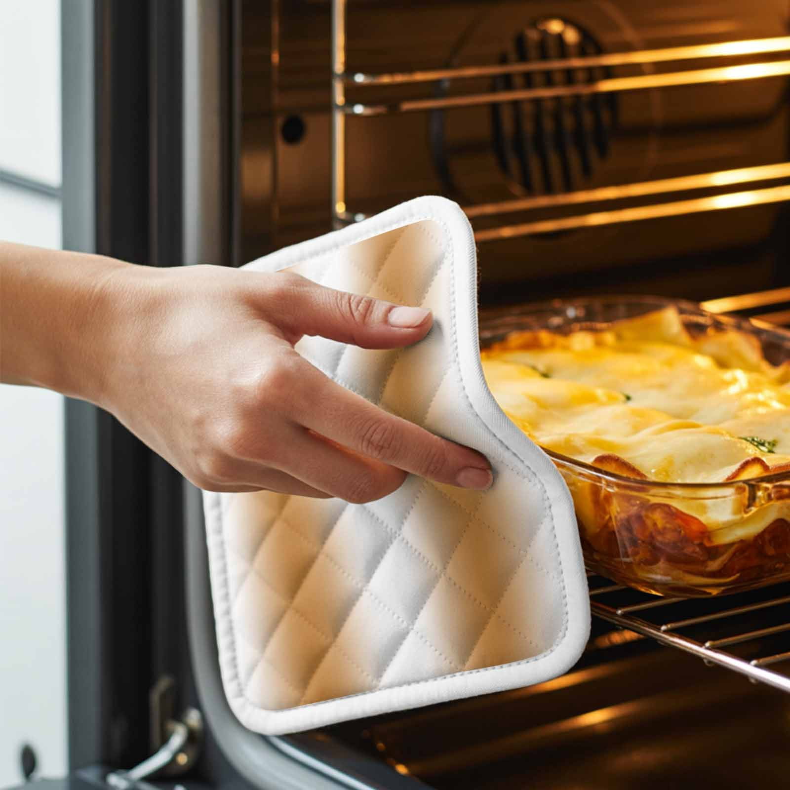 Burnt Orange White Ombre Pot Holders for Kitchen Heatproof Potholder, 4 Pack Modern Abstract Art Farmhouse Gradient Hot Pads Multipurpose Oven Pads Cloth Potholders Trivet for Cooking and Baking