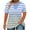 #81 Sky Blue, variant on Staron Clearance Women Summer Tops Plus Size Dressy Summer Tunic Short Sleeve Floral Solid Trendy V Neck Tops Blouses