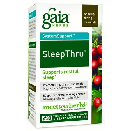Gaia Herbs Sleep Thru Vegetarian Liquid Phyto-Caps, 30