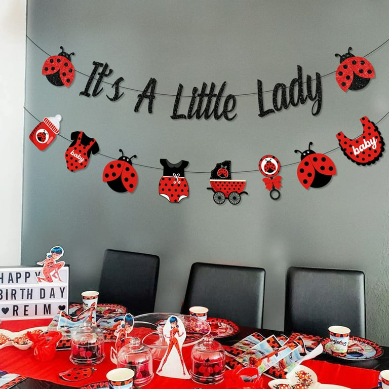 Ladybug Party Decorations Ladybug Birthday Decorations, Ladybug Banner,  Ladybug Baby Shower, Garden Party, Ladybug Party Supplies 