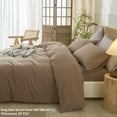 thumbnail image 4 of Washed Cotton Duvet Cover Set Linen Feel Natural Wrinkle Lightweight Comfy (King  Linen), 4 of 6