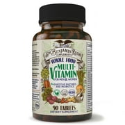Dr. Benjamin Rush Natural Whole Food Daily Multivitamin and Probiotic for Men & Women. All-in-One Non-GMO Superfood Vegetarian - Best for Energy, Brain, Heart and Eye Health.