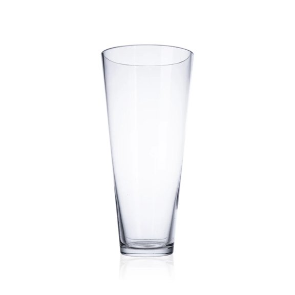 CC Home Furnishings Handblown Tapered Glass Floral Vase - 12.5" - Clear