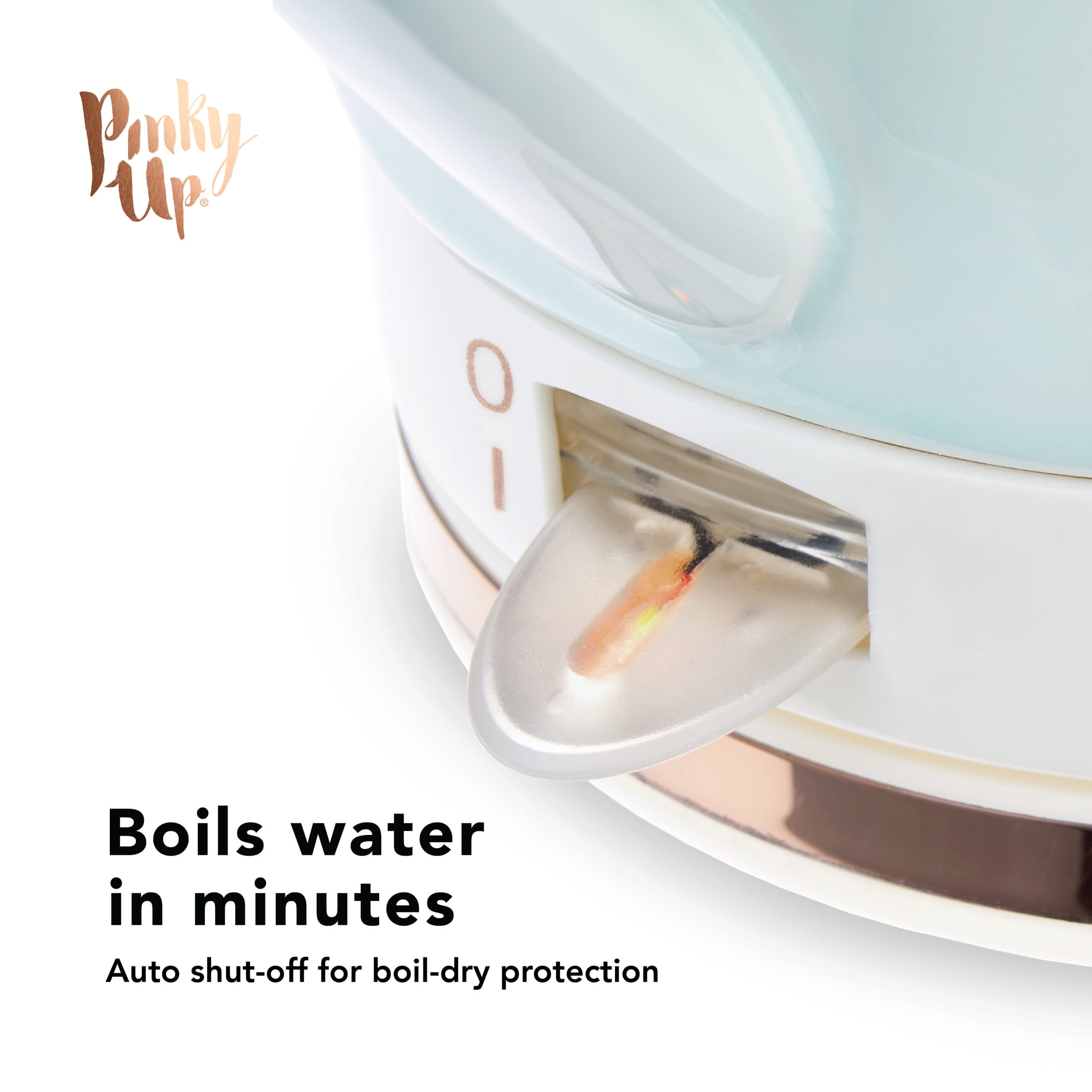 Pink Up Noelle Ceramic Electric Kettle for Hot Tea and Coffee, 1.5L, Mint