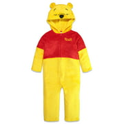 Disney Winnie The Pooh Newborn Baby Fleece Costume Hooded Coverall 0-3 Months