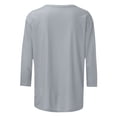 thumbnail image 6 of Staron Spring Summer Women's Casual T-Shirt V Neck 3/4 Sleeve Loose Comfy Basic Top, Gray XL, 6 of 6