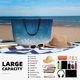 thumbnail image 5 of Easygdp Christmas Snowflakes Bolsa de Viaje de Playa de Gran Capacidad, Bolsa Tote Perfecta para la Playa, Escapadas de Fin de Semana y Viajes, 5 of 7