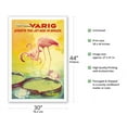 thumbnail image 2 of Brazil - Varig starts the Jet Age in Brazil - Pink Flamingos (Flamingo Rosados) - Varig Airlines - Vintage Airline Travel Poster c.1970 - Fine Art Matte Paper Print (Unframed) 30x44in, 2 of 4