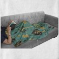 thumbnail image 5 of Botanical Soft Flannel Fleece Throw Blanket, Doodle Style Trees and Leaves Forest Elements Drawn by Hand, Cozy Plush for Indoor and Outdoor Use, 50" x 60", Cadet Blue Sand Brown, by Ambesonne, 5 of 5