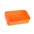 thumbnail image 2 of Miangastore Melamine Rectangular Hot Pot Dish Plastic Barbecue Plate Tableware for Home Restaurant Buffet (Type B, Small Size, Orange), 2 of 8