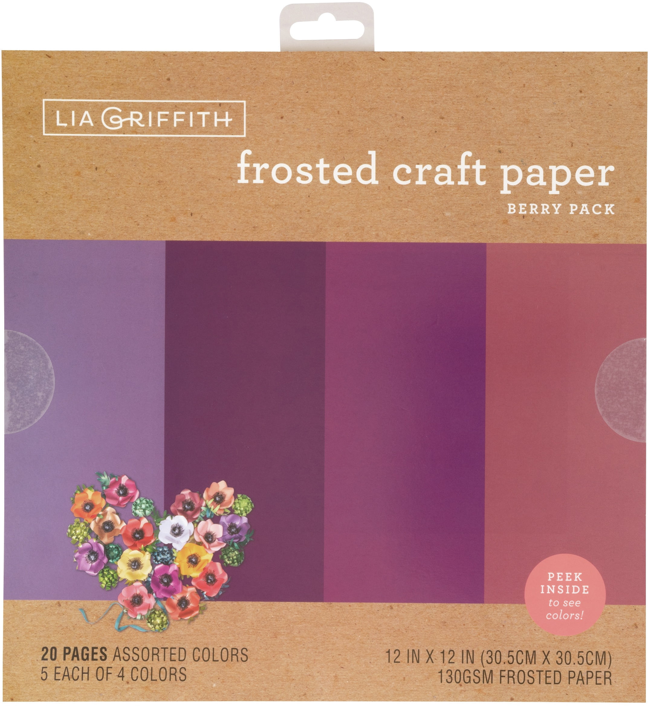 Frosted Craft Tissue Paper 12"X12" 20/Pkg-Berry-Purples