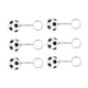 thumbnail image 4 of KAKOWELY 6 llaveros de balón de fútbol de 4 cm, ideales como recuerdo de fiesta y premio escolar para estudiantes, niños y adolescentes (negro), 4 of 5
