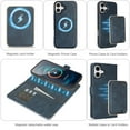 thumbnail image 4 of Allytechgroup 3 In 1 Magnetic iPhone 16e Case with Detachable Wallet & Card Holder, Compatible with Mag-safe PU Leather Folio Cover RFID Protection Phone Case for Apple iPhone 16e,Blue, 4 of 7