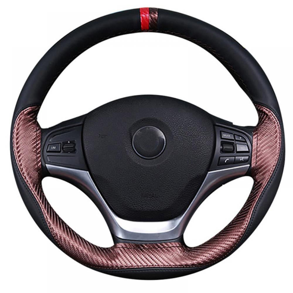 Honda Integra Leather Steering Wheel Cover Brown Orange Blue & White