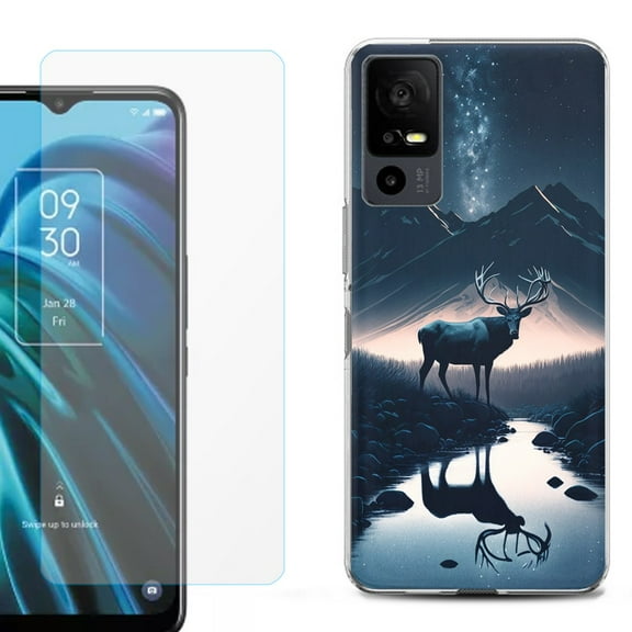 OneToughShield ® for TCL 40 XE 5G Shockproof Fashion Phone Case, with Tempered Glass Screen Protector - River Elk
