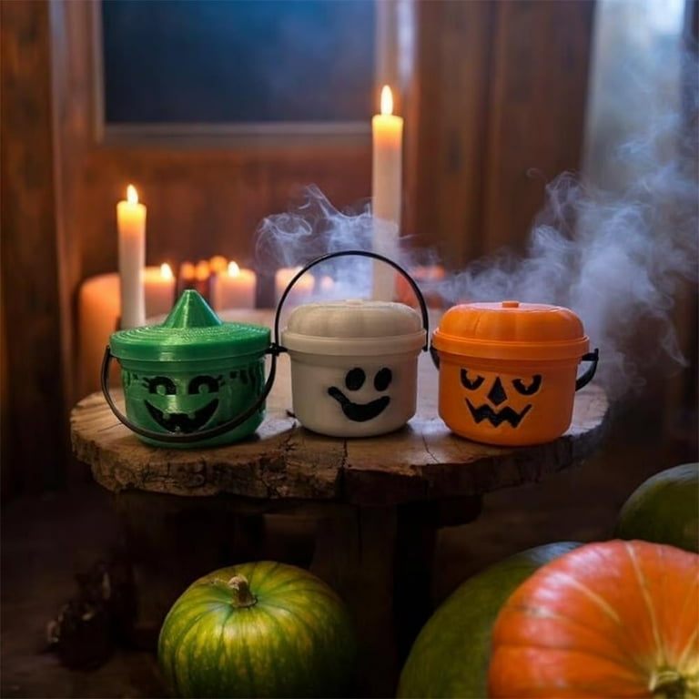 Spooky Mini Boo Buckets - 5-Pack Halloween Figurine Candy Bowls, Trick Or Treat Decor, Party Favors For Kids