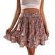 thumbnail image 4 of Qarigey Minifalda estampada de cintura alta para mujer, faldas florales plisadas por encima de la rodilla para fiestas escolares de poliéster, Prendas para la parte inferior del cuerpo Rojo M, 4 of 6