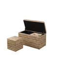 thumbnail image 2 of ORE International Banc de Rangement en Polyuréthane 18" de Hauteur avec Pouf en Beige, 2 of 4