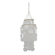 White Capiz Chandelier Small Size at Just 4 Inches Across x 10 Inches Long