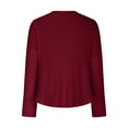 thumbnail image 4 of GigrtiJin Women's Crew-Neck Lace Patchwork Shirt Solid Color Long-Sleeved Loose Tops Fashion Casual Pullover Blouse, 4 of 6
