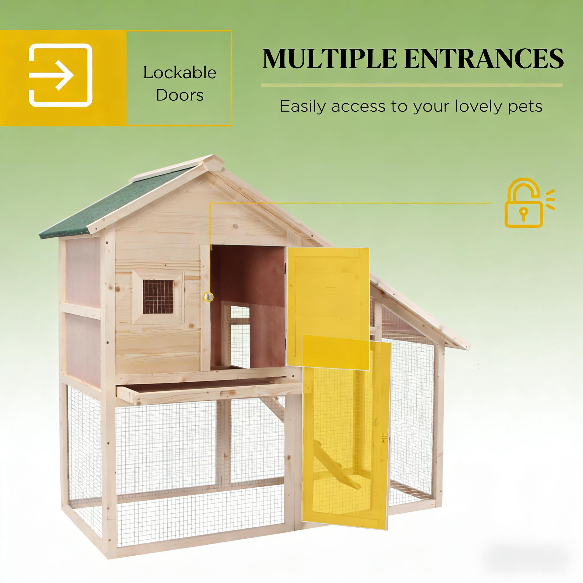 Bunny Cage, Weatherproof Rabbit Hutch Spacious Pet House