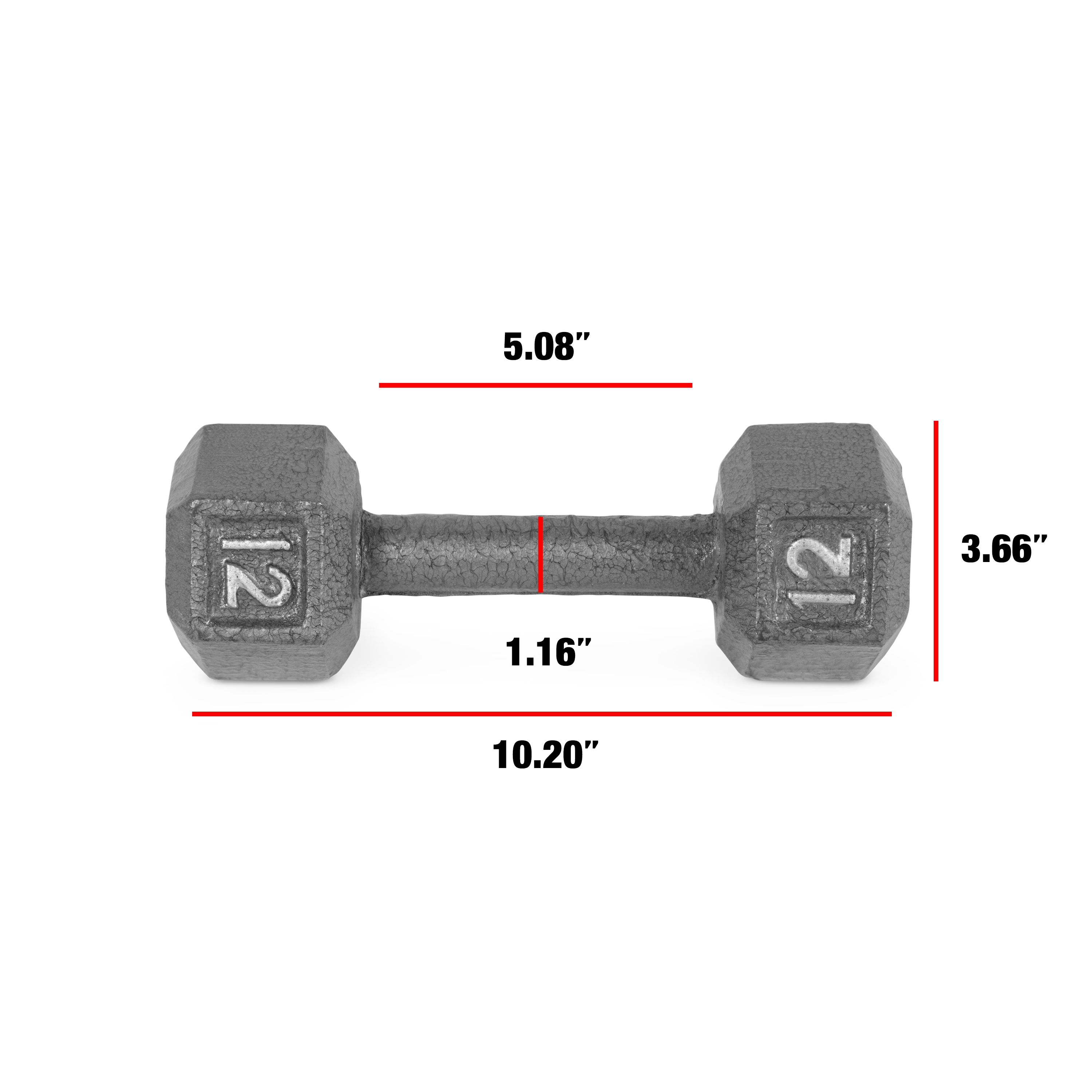 CAP Barbell 12lb Cast Iron Hex Dumbbell, Single - image 2 of 6
