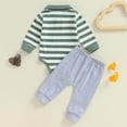 thumbnail image 3 of newwalpole Baby Boy Clothes Newborn Infant Boys Outfits Romper Hat Pants 3PC Set 0-3 3-6 6-12 12-18 Month Clothing Gift Dark Green for Size 0-3 Months, 3 of 7