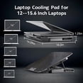 thumbnail image 2 of Behome Laptop Cooling Pad, 5 Heights & Stepless Adjustable Speeds, Quiet Gaming Laptop Cooler with Blue Lights, Portable Two USB Ports Laptop Cooler for 12"-15.6" Laptops, Black, 2 of 9