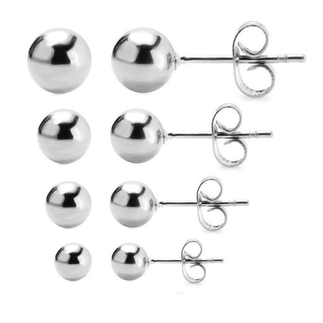 12 Pares de Aretes Hipoalergénicos con Forma de , Accesorios para Mujer, 3/4 / 5 / 6mm